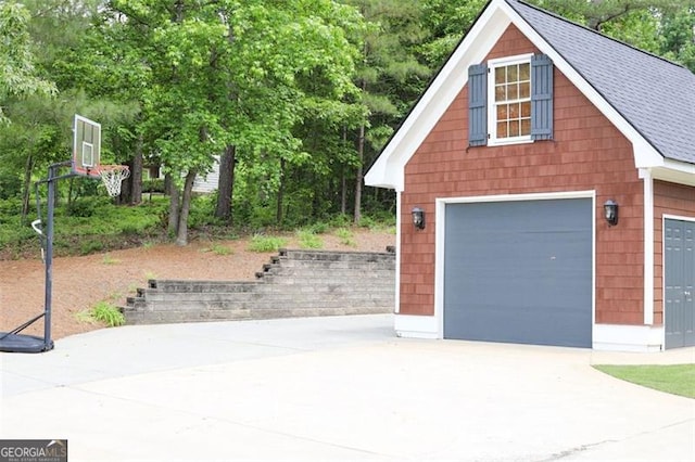 view of garage