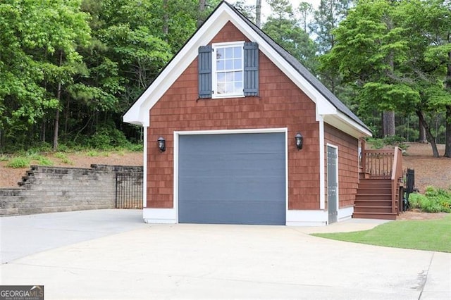 view of garage