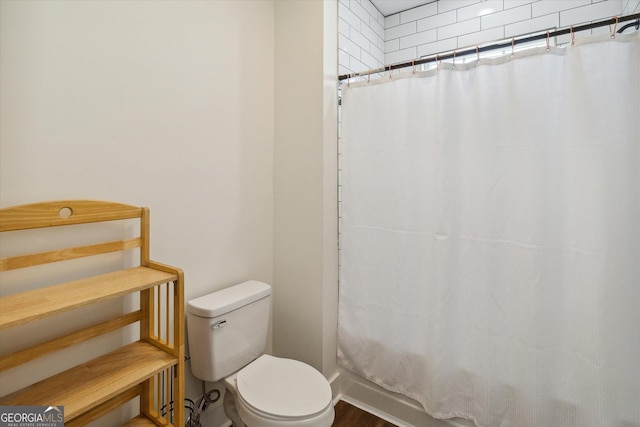 2879 Lakeview Rd, Statesboro, GA 30461 - full bath with toilet and shower / tub combo with curtain