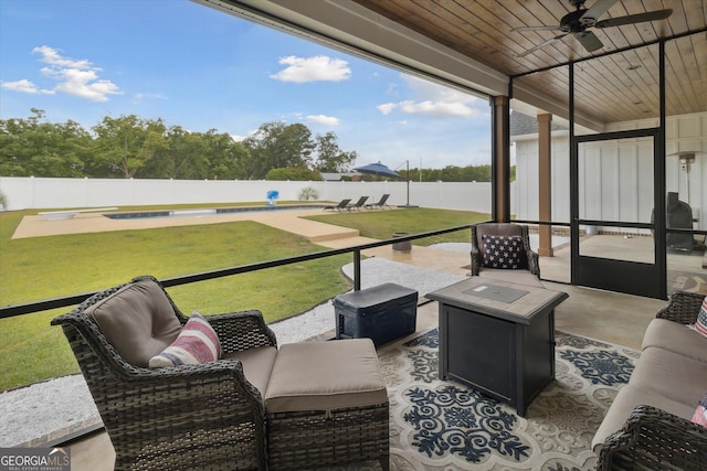 2879 Lakeview Rd, Statesboro, GA 30461 - view of patio featuring ceiling fan