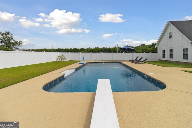 2879 Lakeview Rd, Statesboro, GA 30461 - view of pool with a patio and a diving board