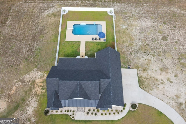 2879 Lakeview Rd, Statesboro, GA 30461 - aerial view of property and surrounding area featuring a pool area