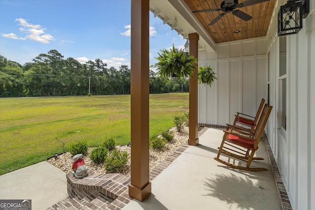 2879 Lakeview Rd, Statesboro, GA 30461 - view of patio featuring ceiling fan