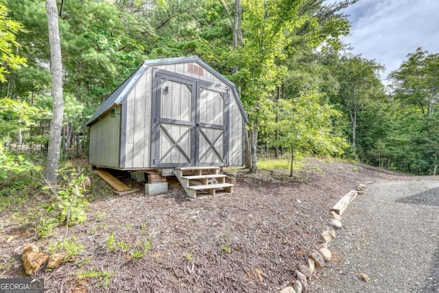 view of shed