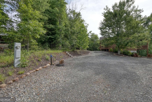 view of road featuring gravel driveway