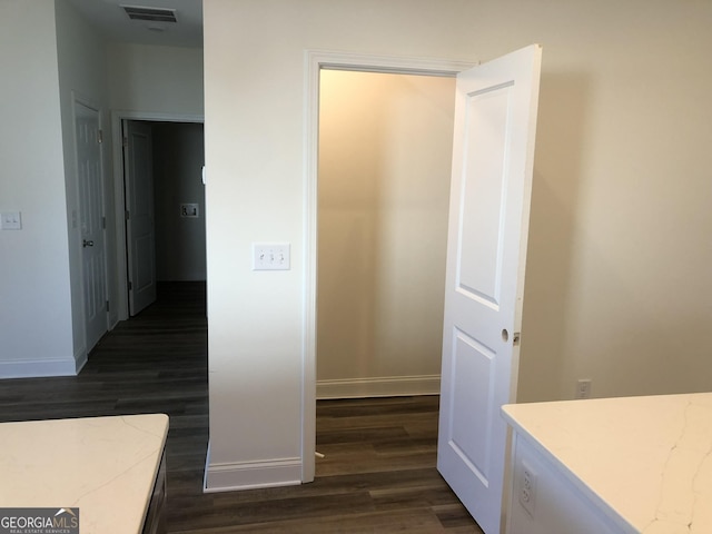 interior space featuring dark hardwood / wood-style flooring