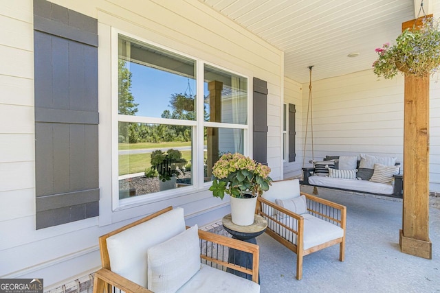 view of patio with an outdoor hangout area