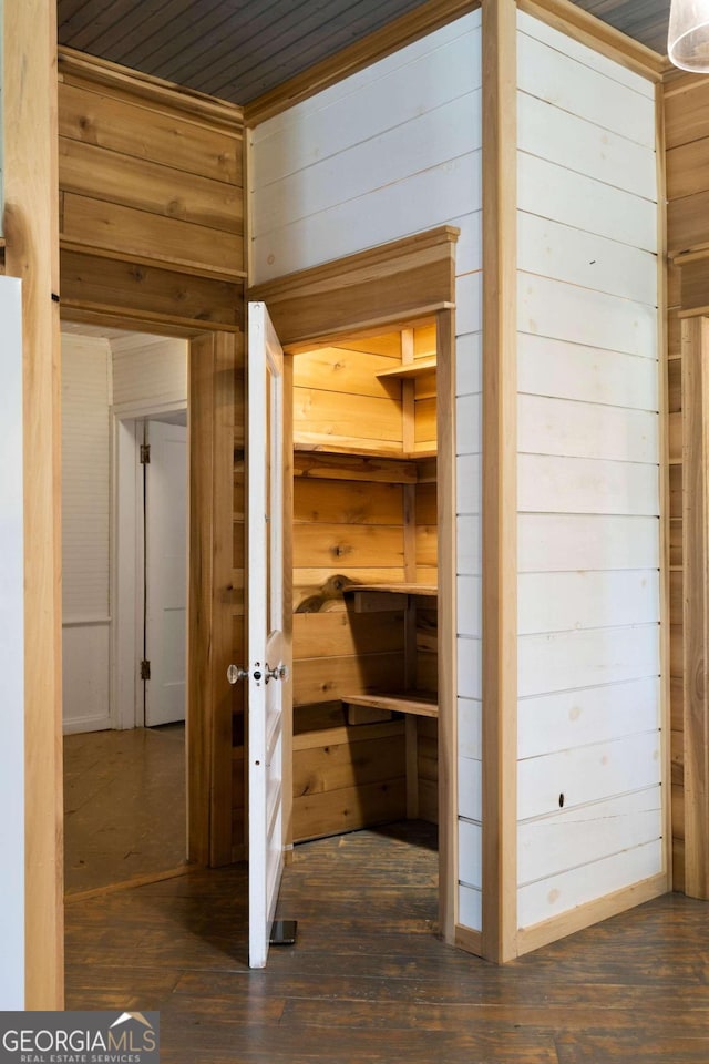 view of sauna / steam room featuring hardwood / wood-style flooring