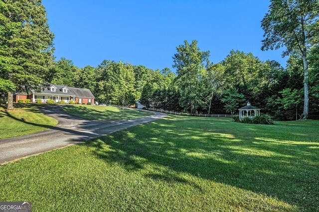 view of yard featuring a gazebo