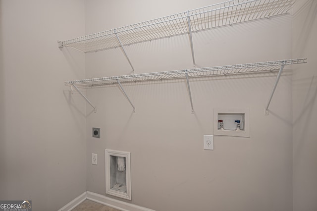 laundry area featuring washer hookup and hookup for an electric dryer