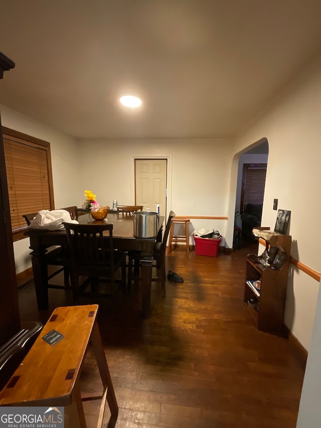 dining room featuring wood-type flooring