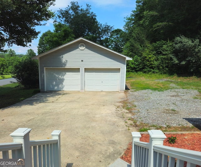 view of garage