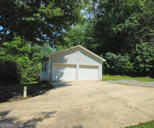 view of garage