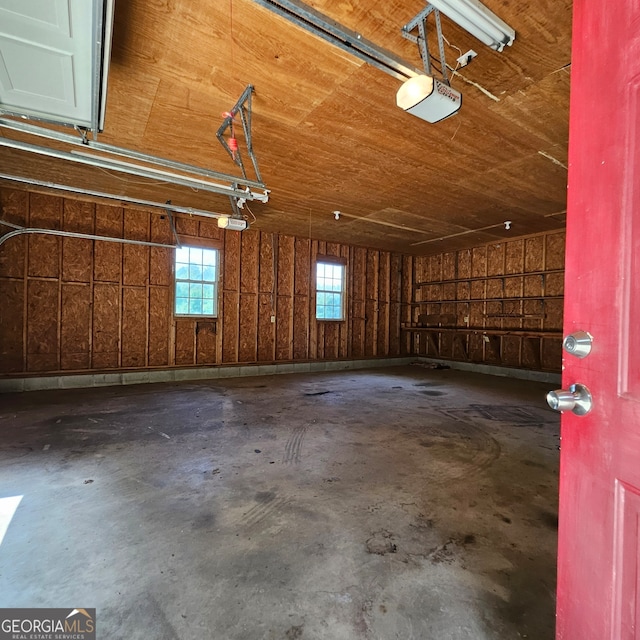 garage featuring a garage door opener