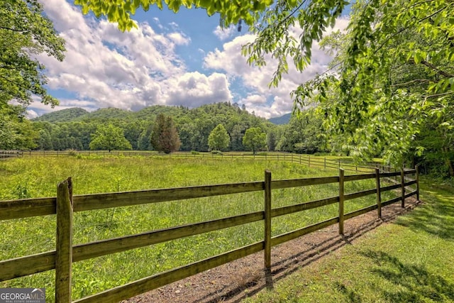 view of gate with a rural view