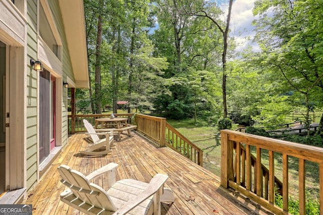 view of wooden deck