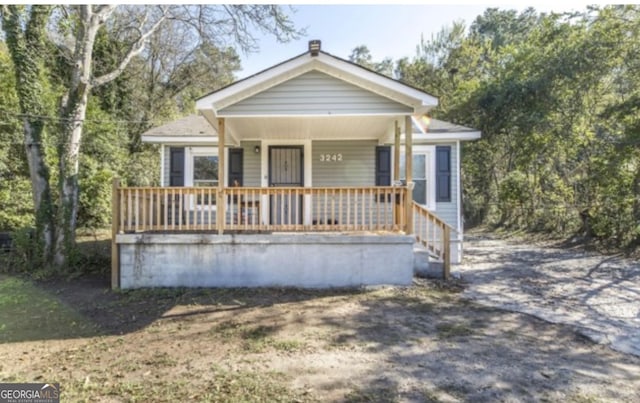 bungalow with a porch