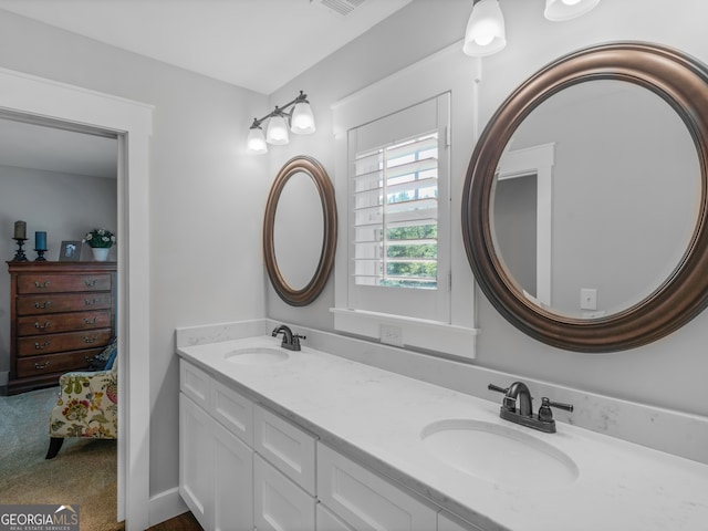 bathroom featuring double sink vanity