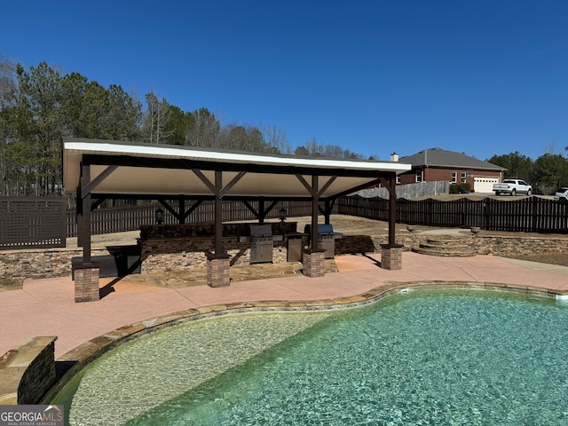 view of pool featuring a patio area