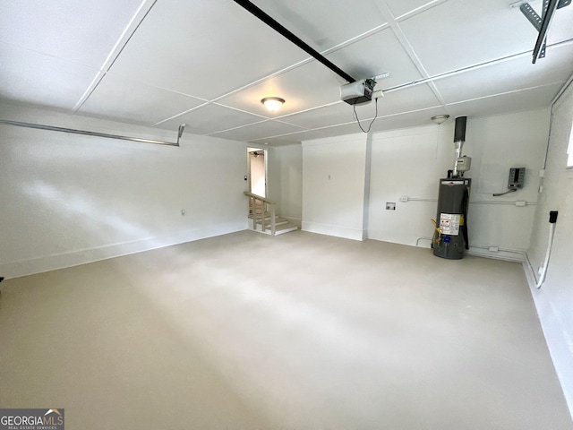 basement with water heater