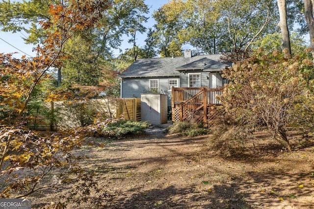 exterior space featuring a wooden deck