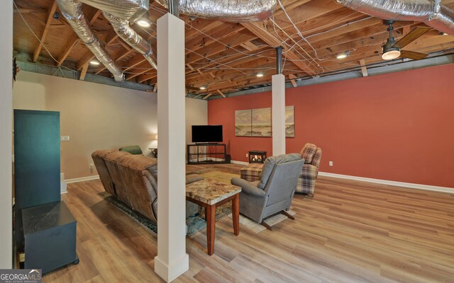 living room featuring hardwood / wood-style floors