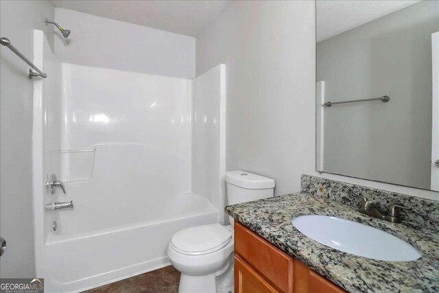 full bathroom with vanity, toilet, and shower / bath combination