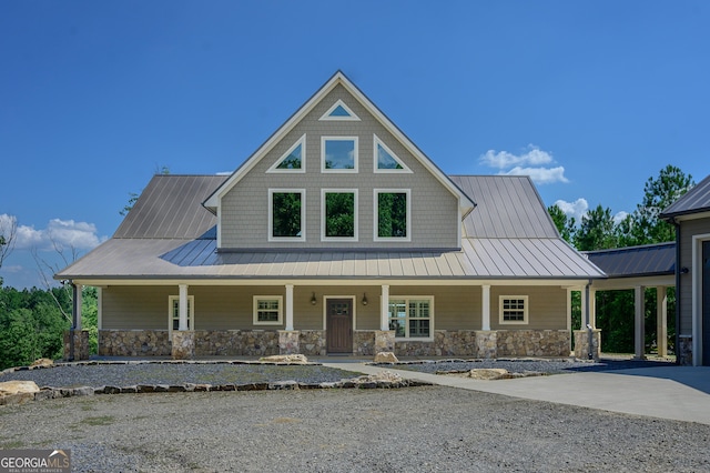 view of front of home with a porch