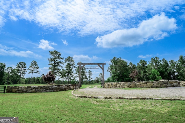 view of property's community featuring a yard