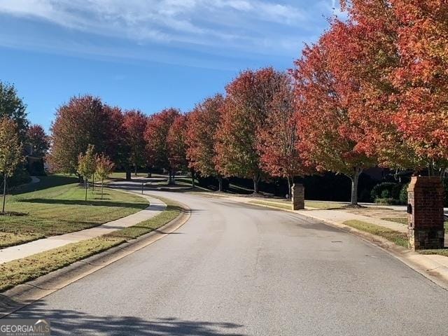 view of street featuring curbs and sidewalks