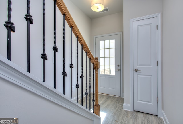 entryway featuring light hardwood / wood-style floors