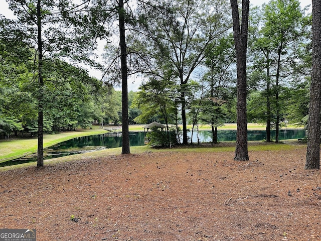 exterior space featuring a water view