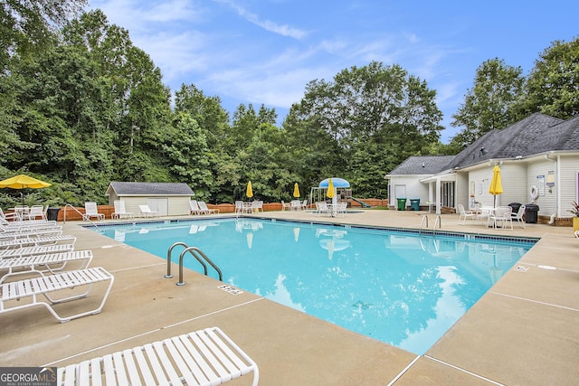 view of pool with a patio