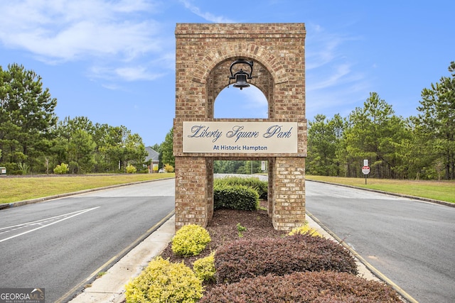 view of community sign