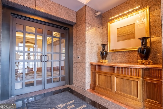 property entrance with french doors