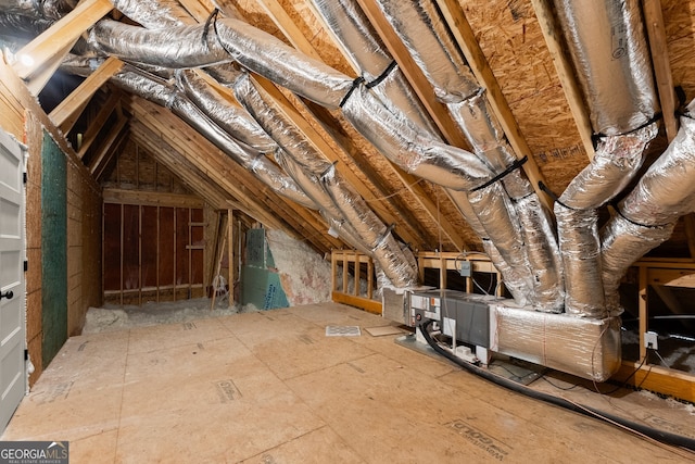 view of unfinished attic