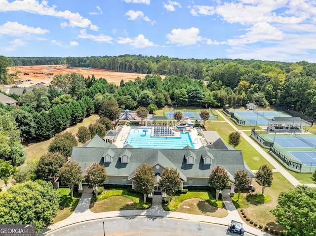 birds eye view of property