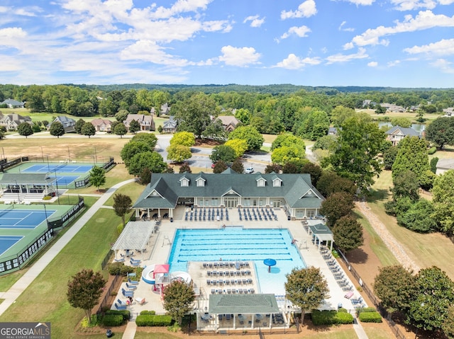 birds eye view of property