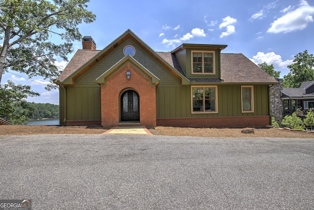 view of front facade with french doors