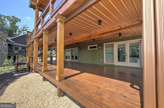 deck with french doors