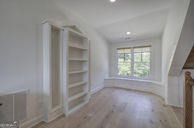 interior space with light hardwood / wood-style floors