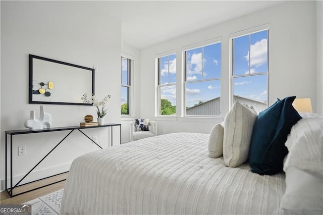 bedroom featuring light hardwood / wood-style flooring