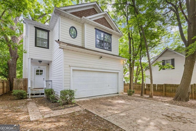 view of front of home featuring a garage