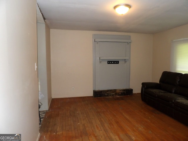 living room with hardwood / wood-style flooring