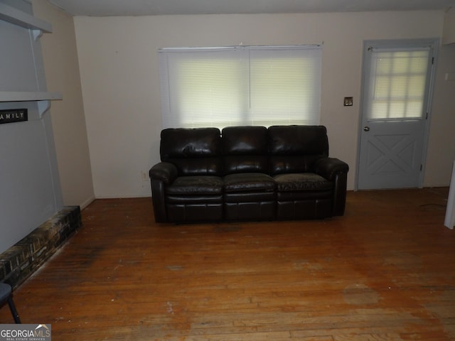 living room featuring hardwood / wood-style flooring