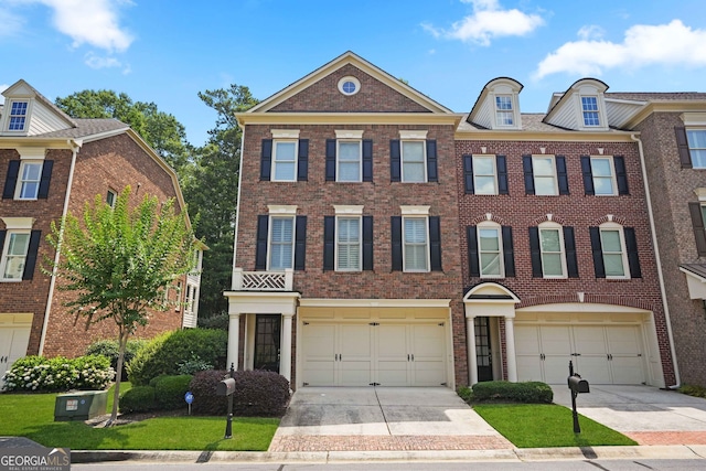 view of property with a garage