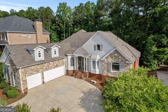 view of front property with a garage