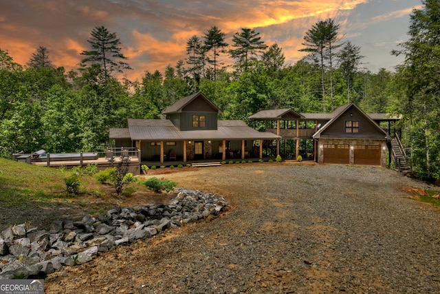 view of front of house with covered porch