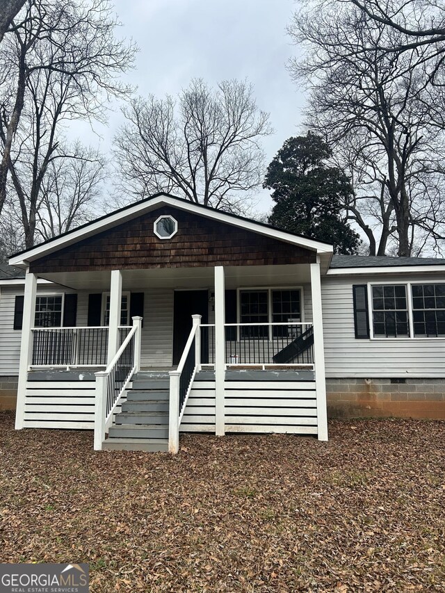 view of front of home with a porch