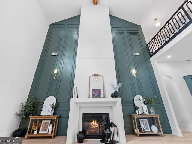 interior space with hardwood / wood-style flooring